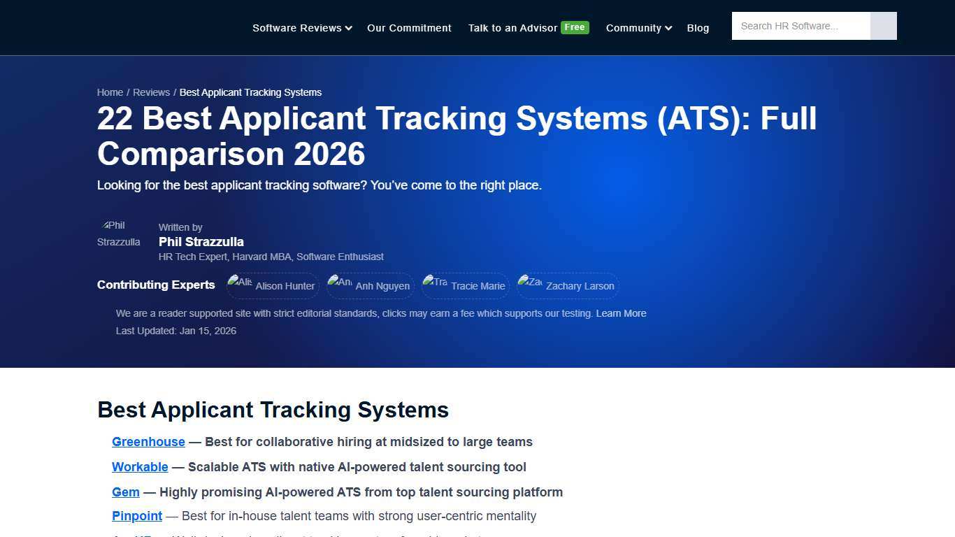 22 Best Applicant Tracking Systems (ATS): Full Comparison 2026